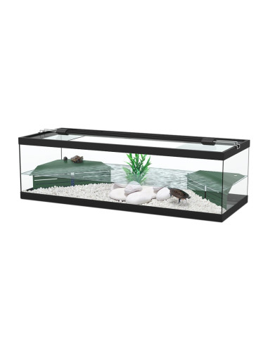 Aquaterrarium noir 4 tailles aquarium tortue d'eau
