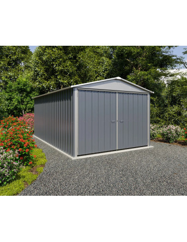 Garage métal anthracite 15,50 m² + kit d'ancrage Garage métallique Garage métal Garage pour voiture Abri garage tôle