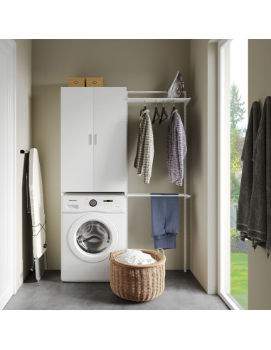 Armoire lave linge blanche avec placard Armoire machine à laver - Ciel &  terre
