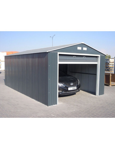 Garage métal Grand Hauteur Anthracite 19,95 m² + kit d'ancrage Garage métallique Garage métal Garage pour voiture