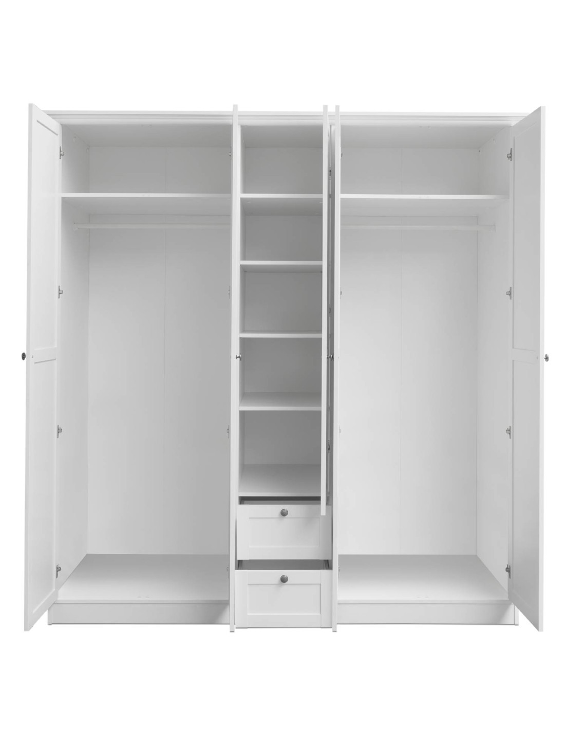 Armoire - Blanc - 5 étagères - 2 portes - Cdiscount Maison