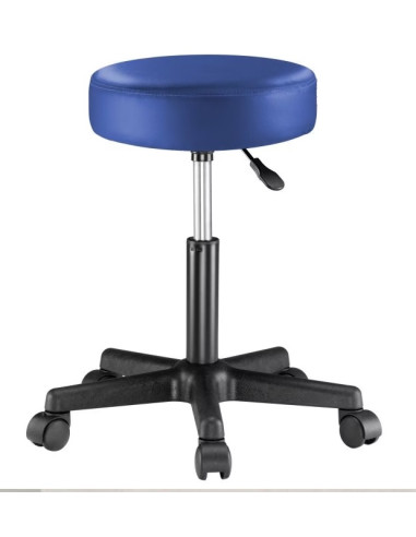 Tabouret chaise siège de bureau à roulette bleu 14_0003754