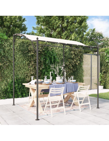 Pergola de Jardin 2,30x2x2,55m Tonnelle de Jardin Crème Tonnelle Terrasse