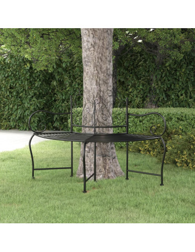 Banc Jardin en Métal 150 cm Banc Tour d'Arbre Banc Extérieur Banc Acier