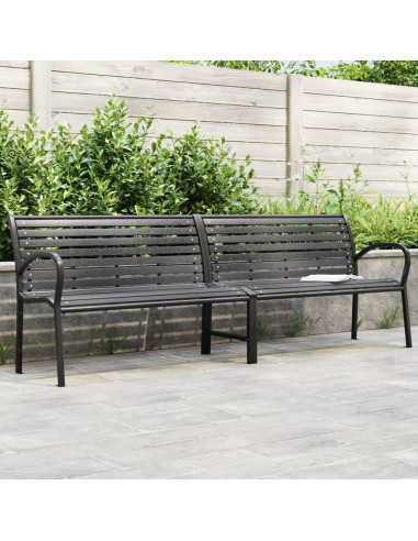 Banc Jardin en Composite et Métal 231 cm Grand Banc Extérieur