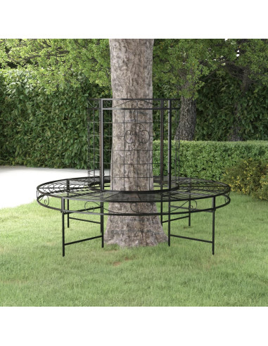 Banc de Jardin Tour d'Arbre 360°Métal Diamètre 137 cm Banc Circulaire Acier