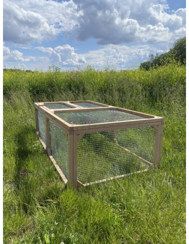 Parc Anti Prédateur 300 cm en Bois de Douglas Enclos Lapin Enclos Tortue Parc Hérisson