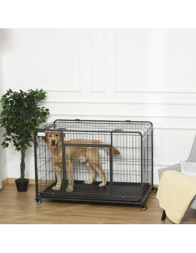 Cage Chien Pliable Gain de Place Cage Mobile Pratique Poids Lourd