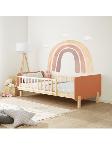 copy of Lit enfant 90x200 cm en pin massif blanc lit avec sommier cadre de lit avec sommier