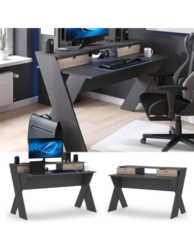 copy of Bureau gamer noir grand modèle bureau de jeu bureau gaming tendance