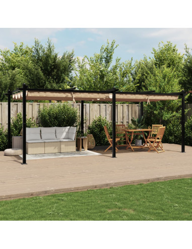 copy of Pergola avec toit rétractable beige 3x4 m Pergola en aluminium Tonnelle de jardin Tonnelle terrasse