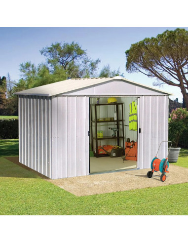 copy of Abri de jardin en métal anthracite 7,06m² + kit ancrage Abri jardin métallique rangement bois outillage de jardin