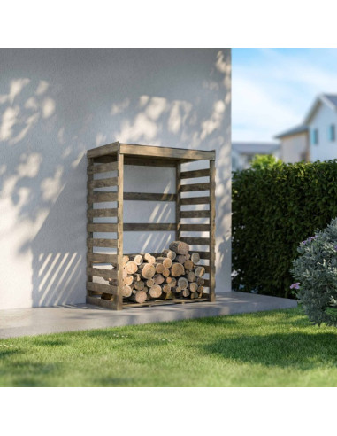 copy of Abri bûches en pin Sylvestre 3,8m3 avec plancher Stockage bois Bucher en bois Rangement bois Abri bois