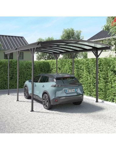 Carport Voiture 15m² Carport en Aluminium Toit en Polycarbonate Anthracite